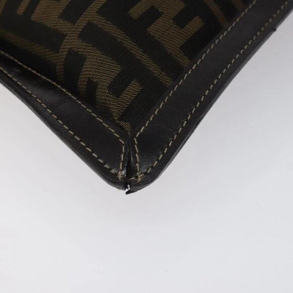 FENDI Zucca Canvas Pouch Black Brown Auth ep9276 - Picture 8 of 15